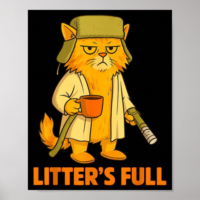Poster Litter's Full Christmas Cat, Funny Christmas Kitty (Frente)