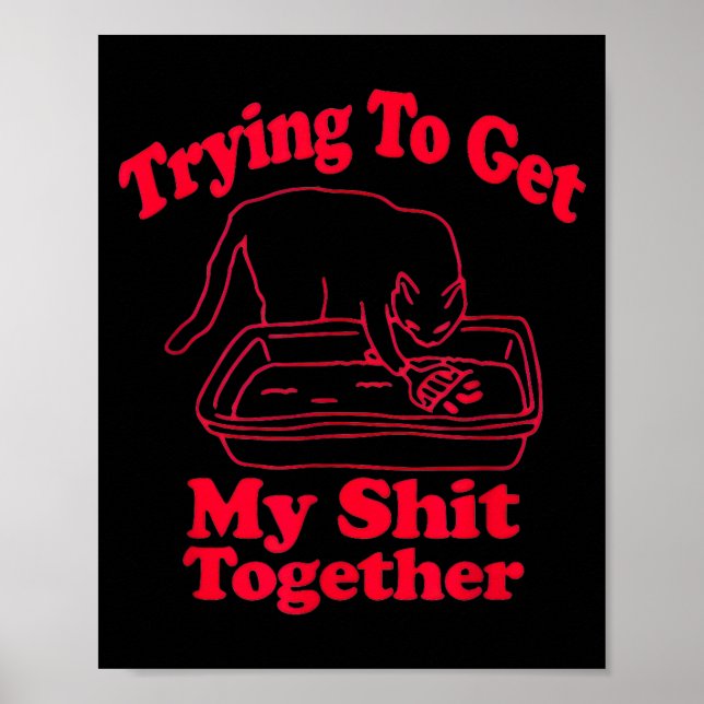 Poster Litter's Full Funny Cat Humor Meme Cat Mom Cat Dad (Frente)