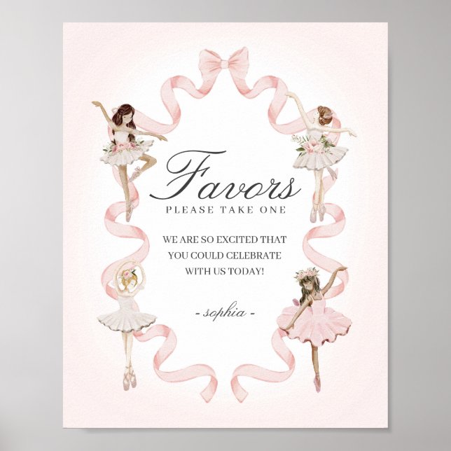 Poster Little Ballerina Favorece Sinal De Aniversário Quí (Frente)