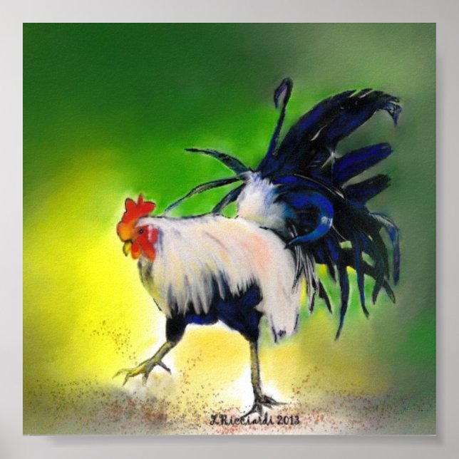 Poster Little Blue Rooster (Frente)