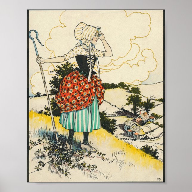 Poster Little Bo Peep by Charles Folkard (Frente)