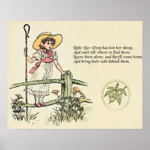 Pôster Little Bo-Peep: Clássico de Kate Greenaway Nursery