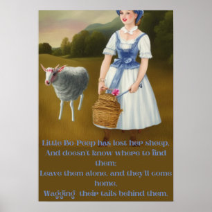 Poster Little bo-peep perdeu suas ovelhas divertido fofo