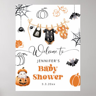 Poster Little Boo está para nascer varal de roupa Bem-vin