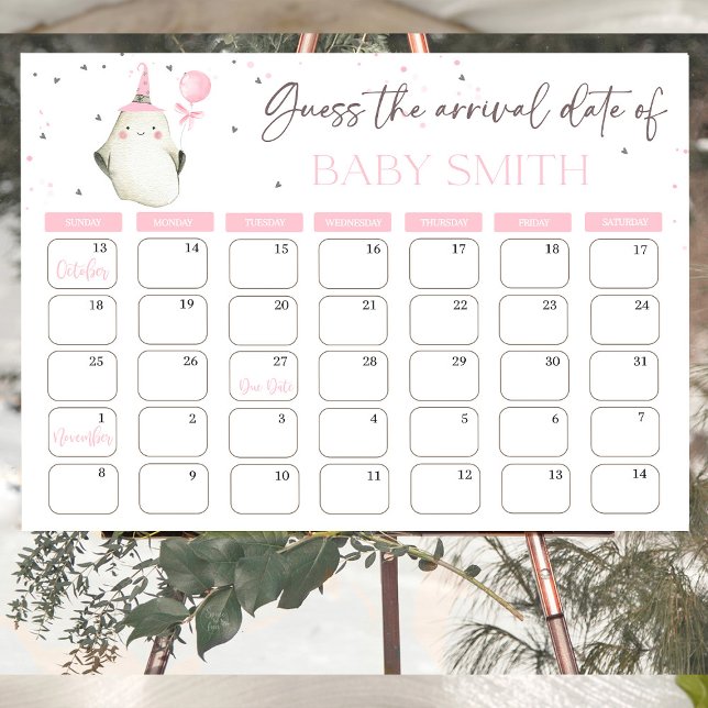 Poster Little Boo está quase no Chá de fraldas (Little Boo is almost due Baby shower Little Boo is almost due Baby shower  calendar)