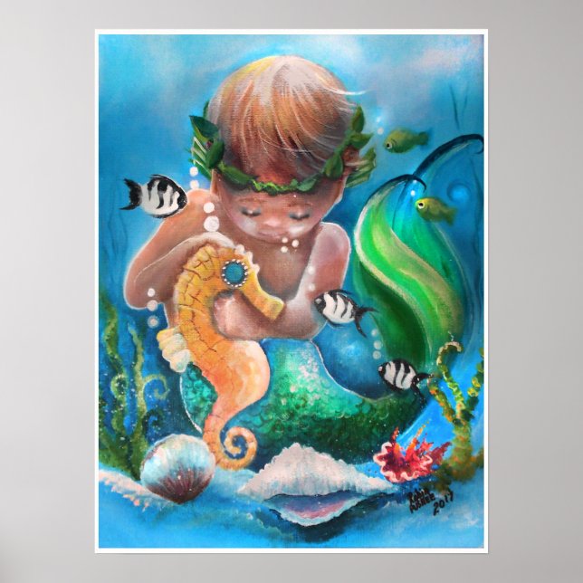 Poster Little Boy Merm e seu cavalo marinho (Frente)
