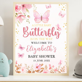 Poster Little Butterfly is on the Way, Baby Shower Girl