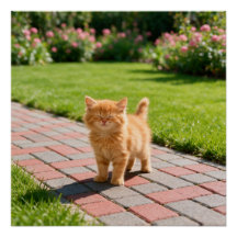 Little cute  orange cat 