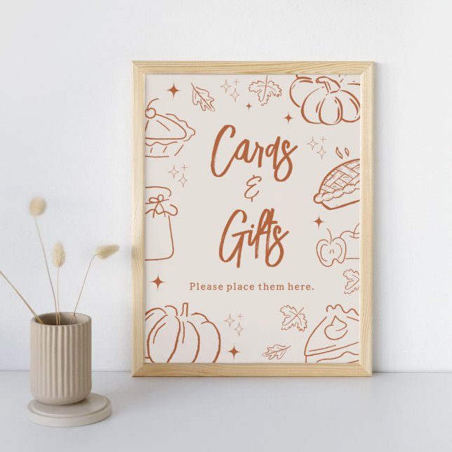 Poster Little Cutie Pie Baby Shower Cards and Gifts Sign (Little Cutie Pie Baby Shower Cards and Gifts Sign)