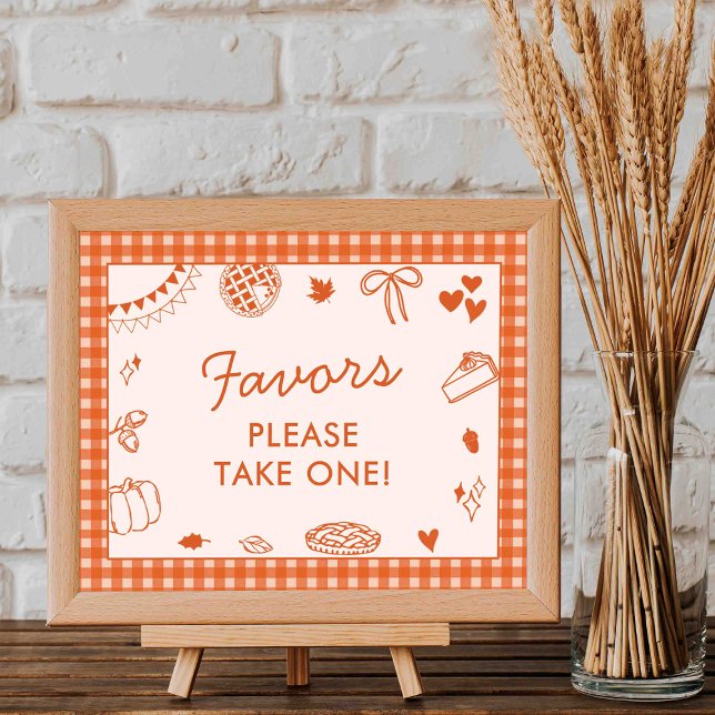 Poster Little Cutie Pie! Fall Baby Shower Favor Sign (Criador carregado)