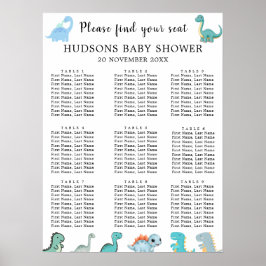 Poster Little Dinosaur Cute Baby Shower Seating Charts
