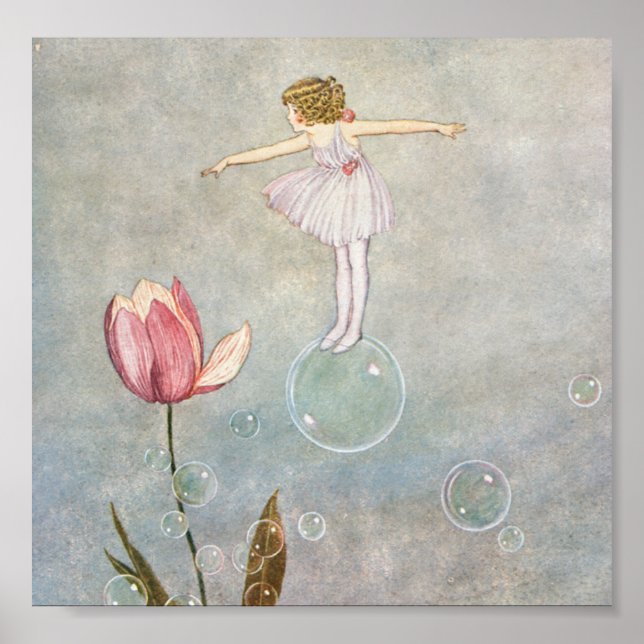 Pôster Little Fairy on a Bubble (Frente)