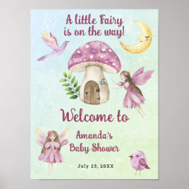 Poster Little Fairy Whimsical Baby Shower Welcome