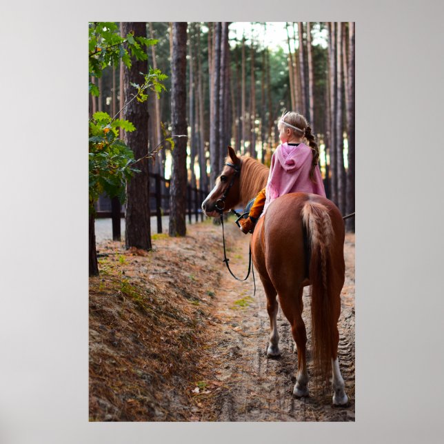 Poster Little Girl Horseback Andando (Frente)