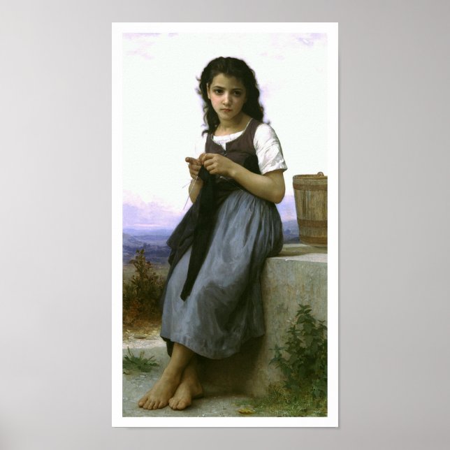 Poster "Little Knitter" William-Adolphe Bouguereau (Frente)