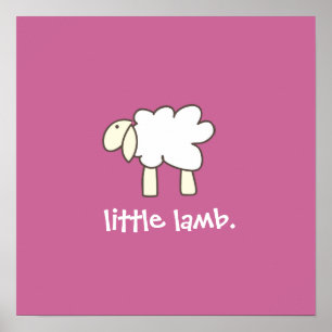 Poster Little Lamb wall print (rose)