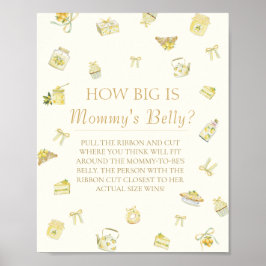 Poster Little Lemon Baby Shower How Big Mommys Belly