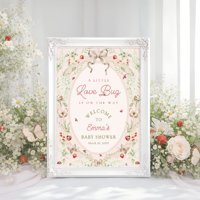Poster Little Love Bug Boho Baby Shower Welcome (Criador carregado)