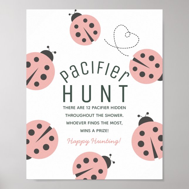 Poster Little Love Bug Ladybug Pink Baby Pacifier Hunt (Frente)