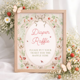 Poster Little Love Bug Strawberry Diaper Raffle