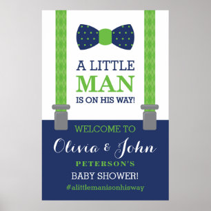 Pôster Little Man Welcome Sign Poster, Baby Shower