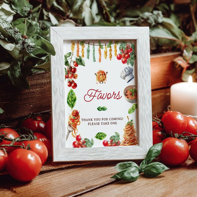 Poster Little Meatball Pasta Baby Shower Favors (Little Meatball Pasta Baby Shower Favors Poster)