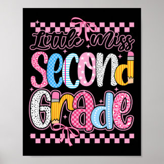 Poster Little Miss 2nd Grade Back To School Girls Kid Coq