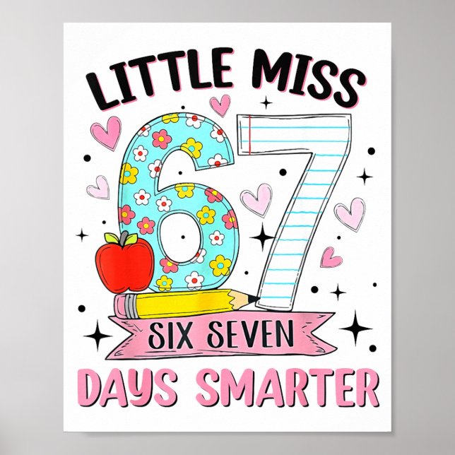 Poster Little Miss 67 Days Smarter Coquette Bow 67th Day  (Frente)