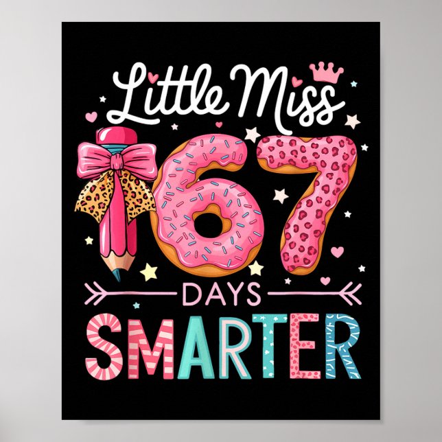 Poster Little Miss 67 Days Smarter Donut Lover 67th Day O (Frente)