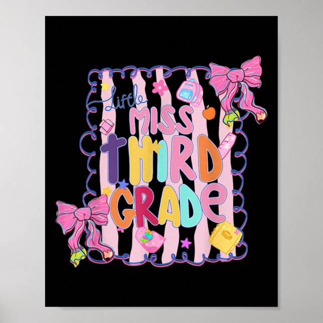 Poster Little Miss Third Grade First Day Of 3rd Grade Coq (Frente)