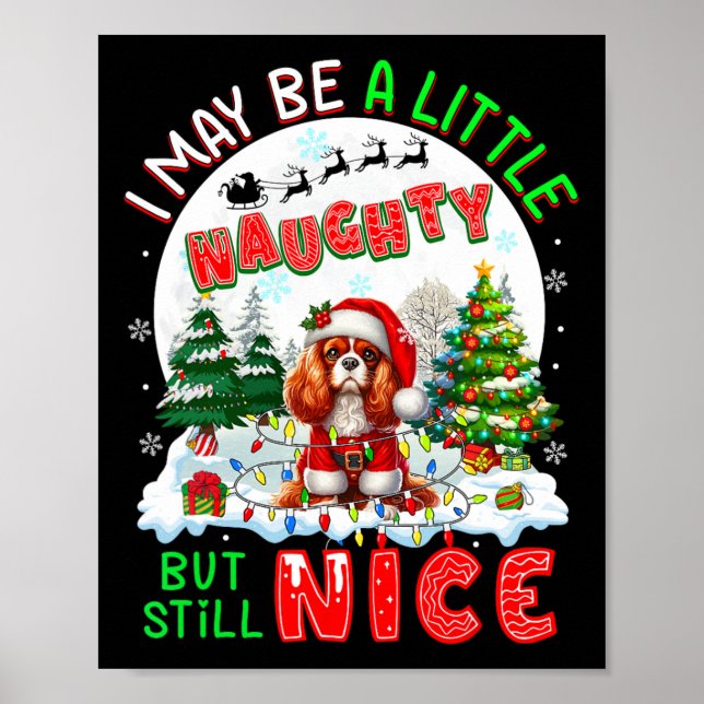 Poster Little Naughty But Nice Xmas Cavalier King Charles (Frente)