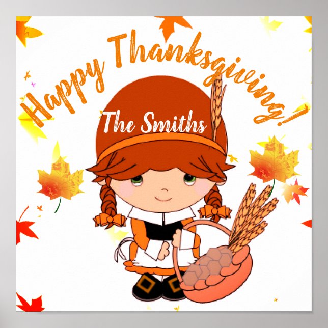 Poster Little Pilgrim Thanksgiving Custom (Frente)