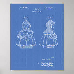 Pôster Little Red Riding Hood 1943 Patent Art Blueprint