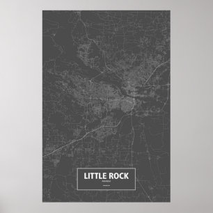 Pôster Little Rock, Arkansas (branco no preto)