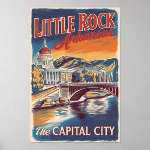 Poster Little Rock Arkansas Painterly Viagem Art Vintage