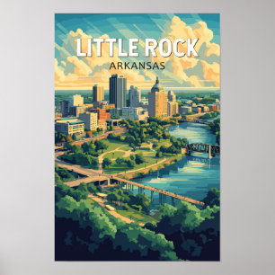 Poster Little Rock Arkansas Viagem Arte Vintage