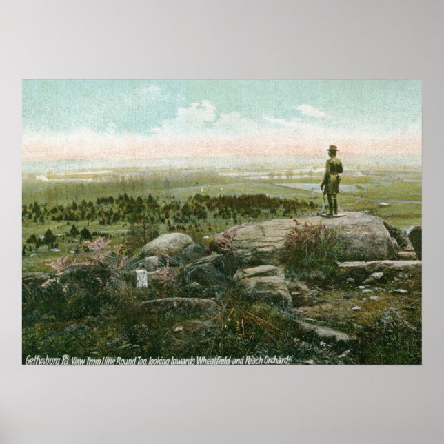 Poster Little Round Top, Gettysburg Battlefield Vintage (Frente)