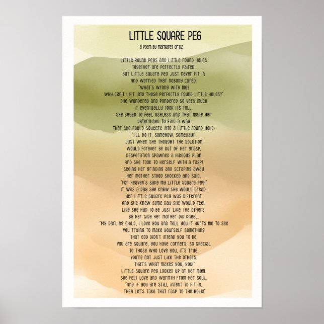 Poster "Little Square Peg" por Margaret Ortiz (Frente)