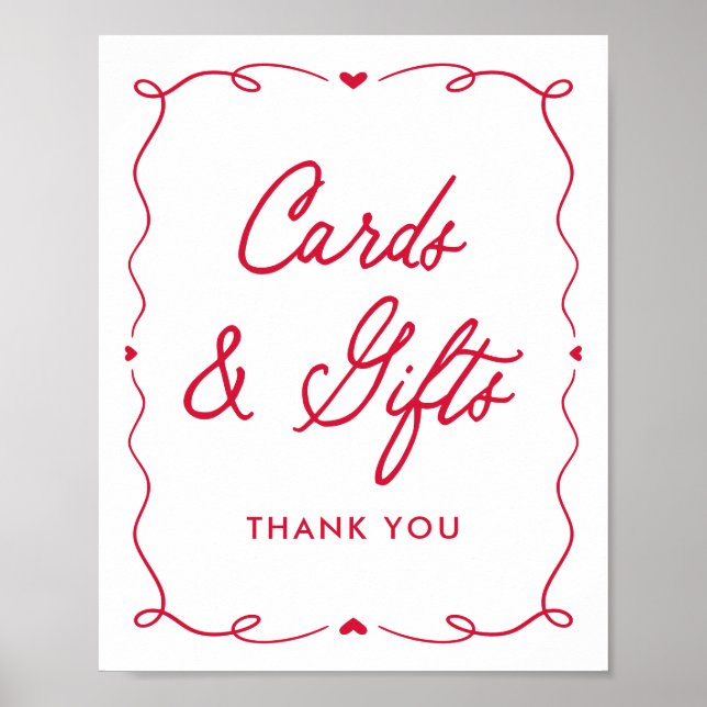 Poster Little Sweetheart Baby Shower Cards and Gifts Sign (Frente)