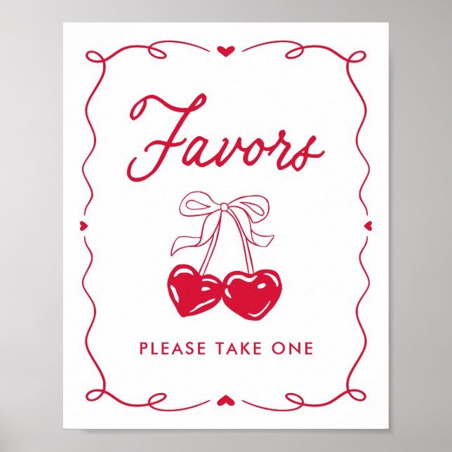 Poster Little Sweetheart Baby Shower Favors Sign (Frente)
