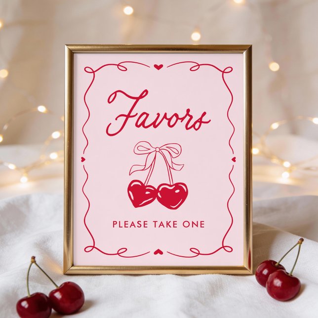 Poster Little Sweetheart Baby Shower Favors Sign (Criador carregado)