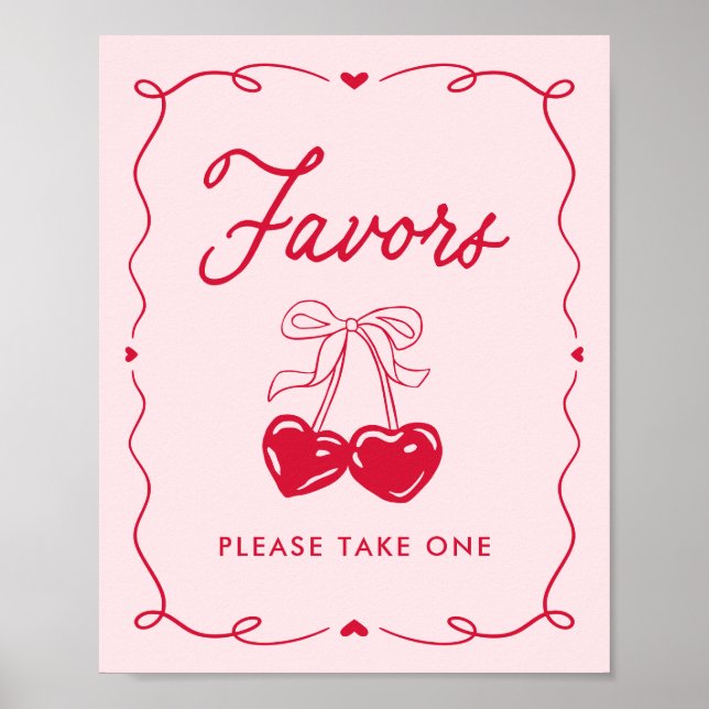 Poster Little Sweetheart Baby Shower Favors Sign (Frente)