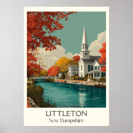 Poster Littleton New Hampshire Cidade Ribeirinha
