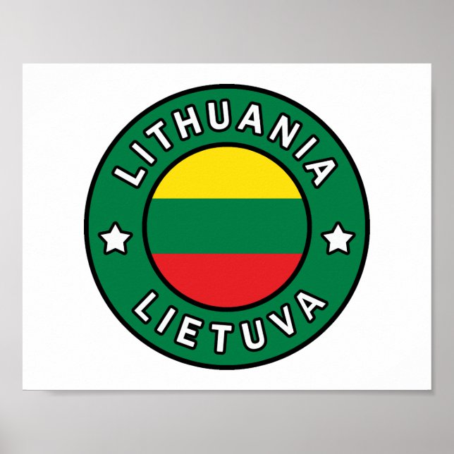 Poster Lituânia Lietuva (Frente)