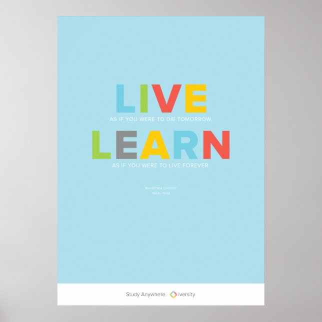Pôster Live and Learn (Frente)