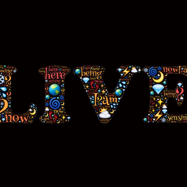 Poster Live In The Presente Inspirational Word Art (Criador carregado)