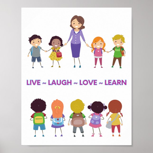 Poster Live ~ Laugh ~ Love ~ Learning School Teacher (Frente)