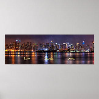 Pôster Live Laugh Love Skyline
