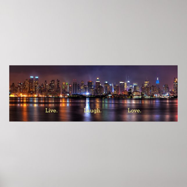 Pôster Live Laugh Love Skyline (Frente)