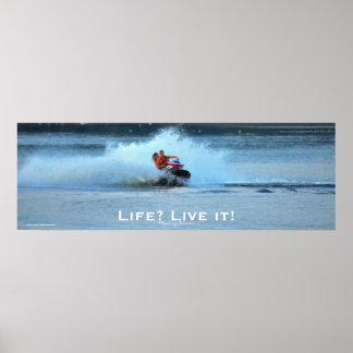 Pôster Live Life Motivational Jet-ski Summer Sports Art
